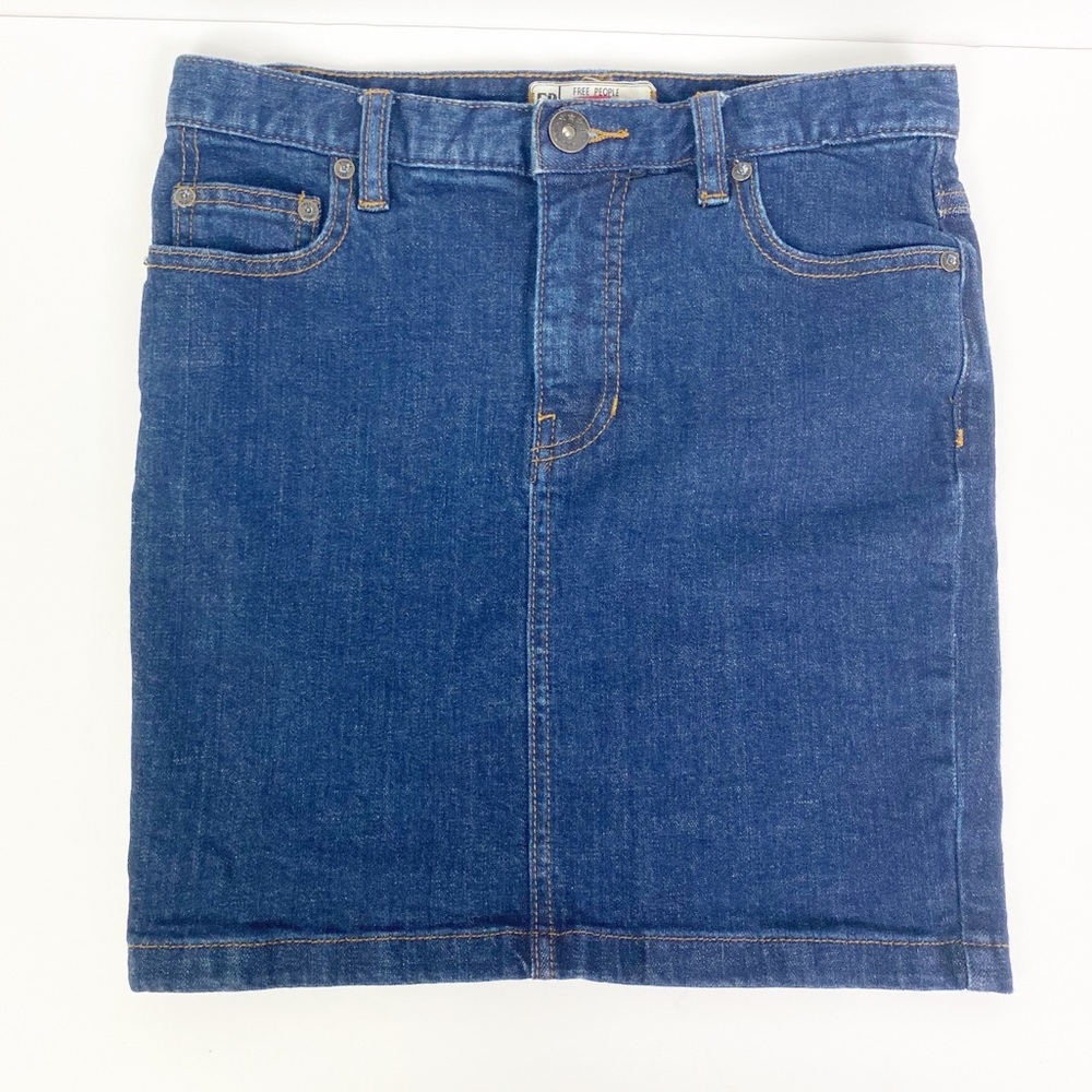 Free People Denim Pencil Skirt Medium Rinse Skirt